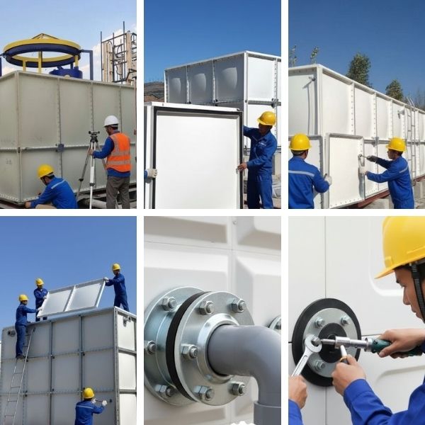 Quy trình lắp đặt bồn SMC lắp ghép tại công trình lớn